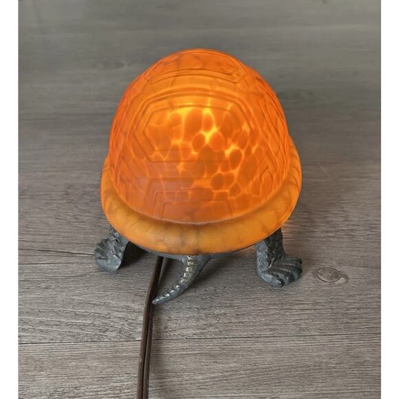Vintage Bronze Art Glass Turtle Lamp - Picture 3 of 6